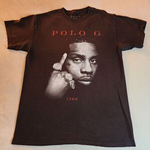 Polo G 1300 Black Tshirt With Graphic Size Medium